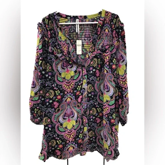 Anthropologie Paisley Purple Bohemian Tunic - Picture 5 of 9